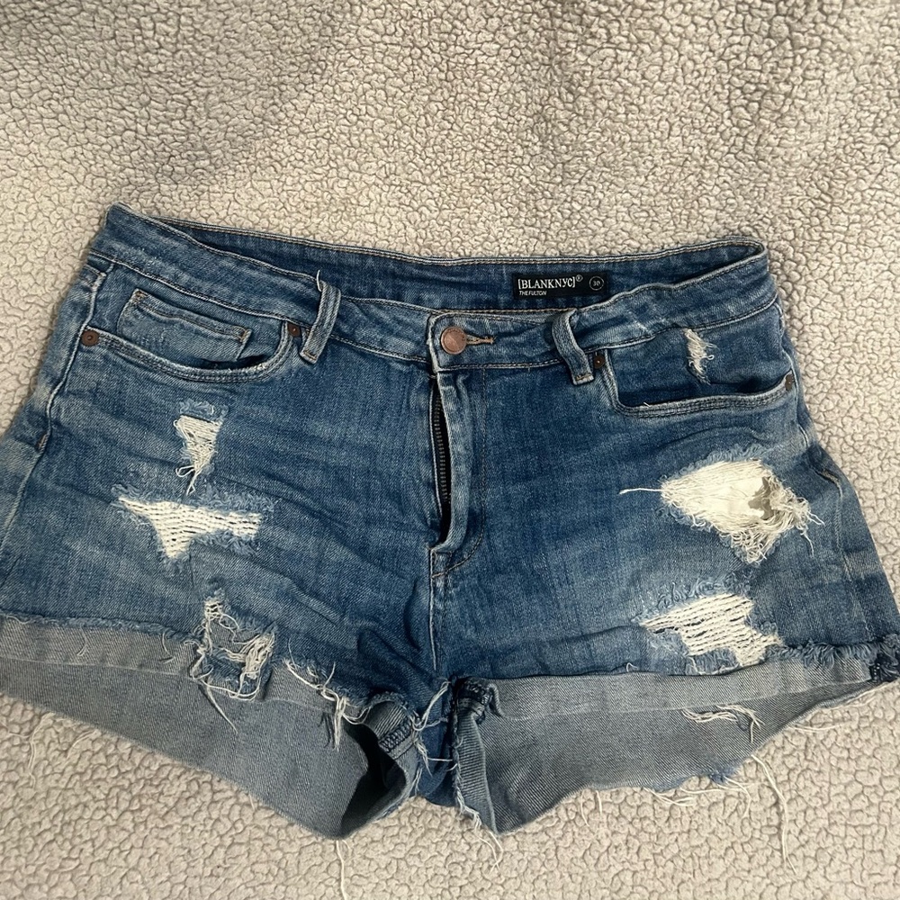 Blank NYC Distressed Denim Jean Shorts